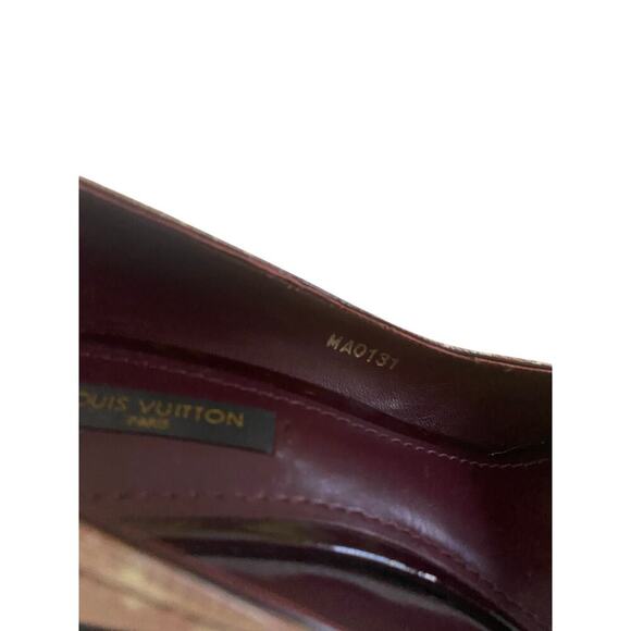 LOUIS VUITTON  Monogram Idylle Canvas Peep Toe Pumps Size 38.5/8 - Picture 7 of 12